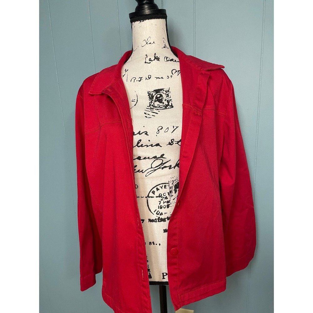 Pendleton Jacket Womens Red Excellent Button Front Cotton